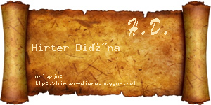 Hirter Diána névjegykártya